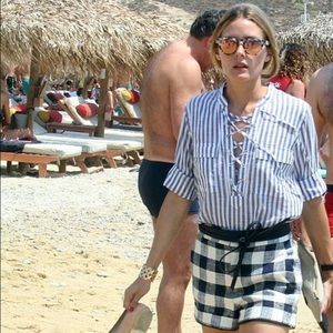 MADEWELL Terrace Lace Up Top Shirt Stripe SOLD OUT